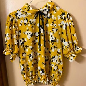 High Neck Floral Crop Top